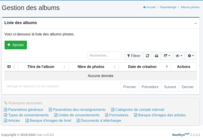 gestion des albums : ajouter