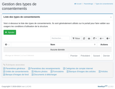 gestion des types de consentement