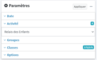 gestionnaire de consommations : choisir l'activité