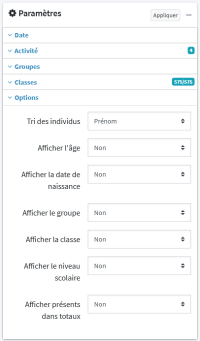 gestionnaire de consommations : régler les options